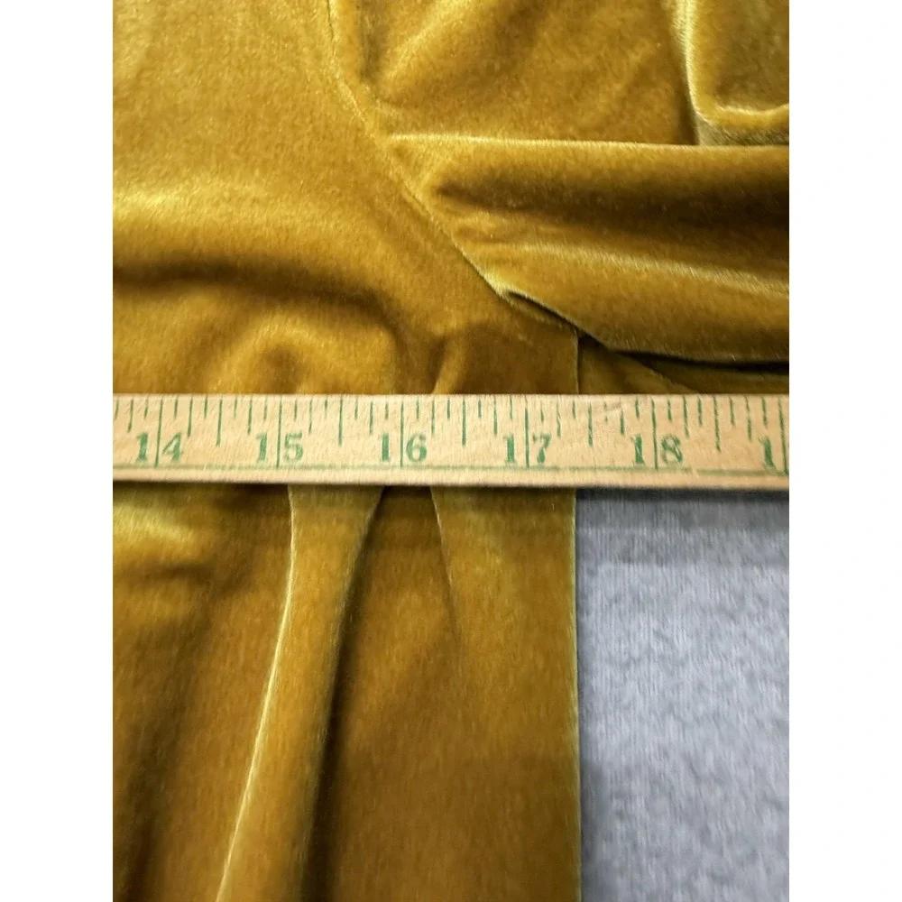 Madewell Blouse Womens Small Gold Velvet Wrap V Neck Top Puff Sleeve Smocked Hem